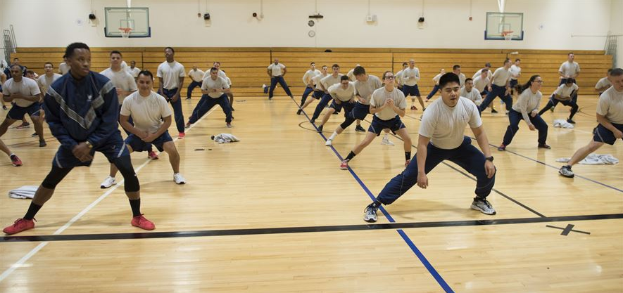 group of people doing workout